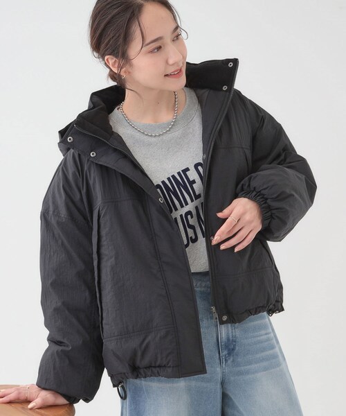 Cutie Blonde（キューティーブロンド）の「【撥水/あったか】たっぷり着られる 中綿モンスターショートコート（その他アウター・レディース・ダークブラウン/アイボリー/ブラック/イエロー系その他・00）」の2枚目の写真