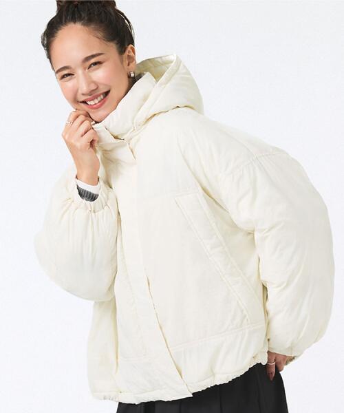 Cutie Blonde（キューティーブロンド）の「【撥水/あったか】たっぷり着られる 中綿モンスターショートコート（その他アウター・レディース・ダークブラウン/アイボリー/ブラック/イエロー系その他・00）」の5枚目の写真