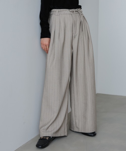 Bab(バブ)の「【S・Mサイズ展開】ストライプヘリンボーンパンツ(その他パンツ・レディース・チャコールグレー/ライトグレー/ベージュ・S/M)」の3枚目の写真