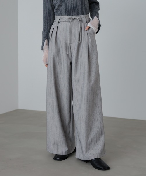 S・Mサイズ展開】ストライプヘリンボーンパンツ（その他パンツ）｜Bab