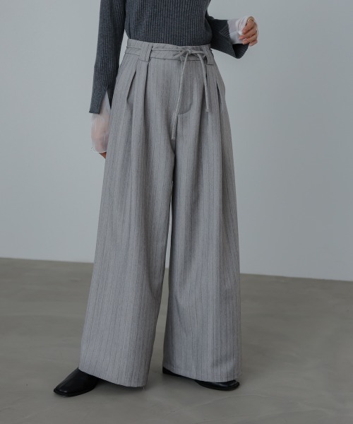 Bab(バブ)の「【S・Mサイズ展開】ストライプヘリンボーンパンツ(その他パンツ・レディース・チャコールグレー/ライトグレー/ベージュ・S/M)」の14枚目の写真