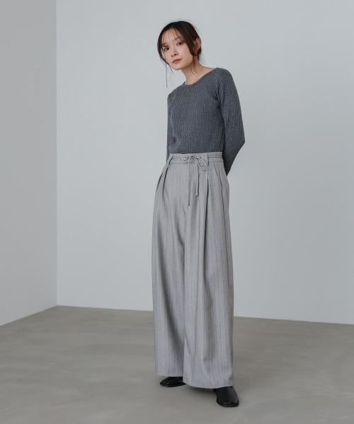 Bab(バブ)の「【S・Mサイズ展開】ストライプヘリンボーンパンツ(その他パンツ・レディース・チャコールグレー/ライトグレー/ベージュ・S/M)」の19枚目の写真