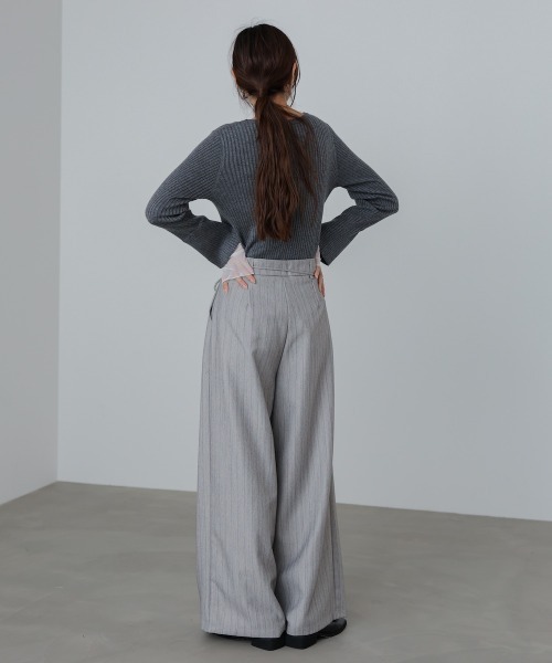 Bab(バブ)の「【S・Mサイズ展開】ストライプヘリンボーンパンツ(その他パンツ・レディース・チャコールグレー/ライトグレー/ベージュ・S/M)」の18枚目の写真
