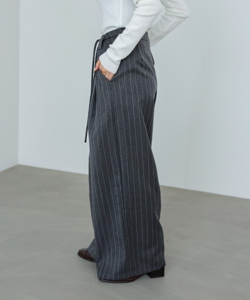 Bab(バブ)の「【S・Mサイズ展開】ストライプヘリンボーンパンツ(その他パンツ・レディース・チャコールグレー/ライトグレー/ベージュ・S/M)」の6枚目の写真