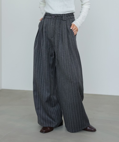 Bab(バブ)の「【S・Mサイズ展開】ストライプヘリンボーンパンツ(その他パンツ・レディース・チャコールグレー/ライトグレー/ベージュ・S/M)」の7枚目の写真