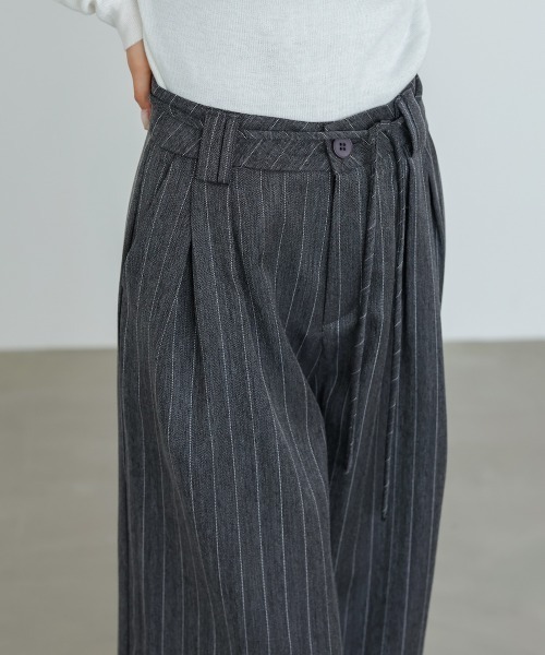Bab(バブ)の「【S・Mサイズ展開】ストライプヘリンボーンパンツ(その他パンツ・レディース・チャコールグレー/ライトグレー/ベージュ・S/M)」の10枚目の写真