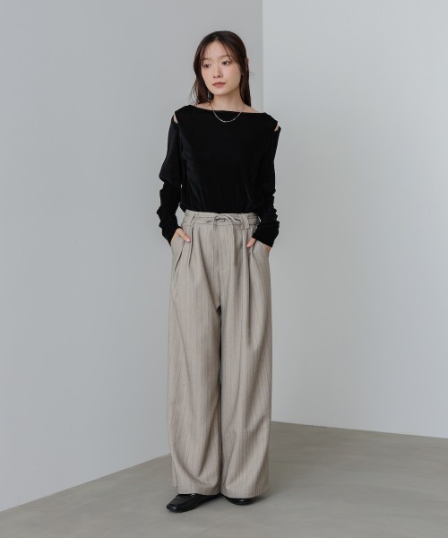 Bab(バブ)の「【S・Mサイズ展開】ストライプヘリンボーンパンツ(その他パンツ・レディース・チャコールグレー/ライトグレー/ベージュ・S/M)」の21枚目の写真