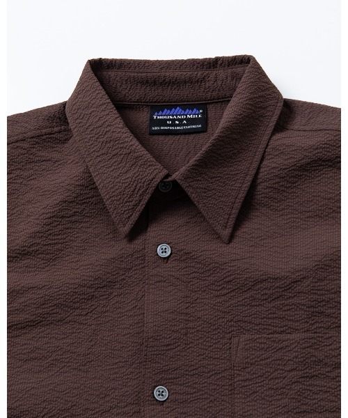 THOUSAND MILE（サウザンドマイル）の「[M's]SHORT SLEEVE SHIRT SEERSUCKER/ショートスリーブシャツ シアサッカー（シャツ/ブラウス・メンズ・ネイビー/イエロー/ブラウン/ブラック・L/M/XL/S）」の5枚目の写真