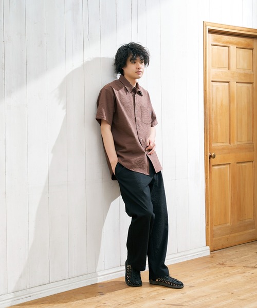 THOUSAND MILE（サウザンドマイル）の「[M's]SHORT SLEEVE SHIRT SEERSUCKER/ショートスリーブシャツ シアサッカー（シャツ/ブラウス・メンズ・ネイビー/イエロー/ブラウン/ブラック・L/M/XL/S）」の15枚目の写真