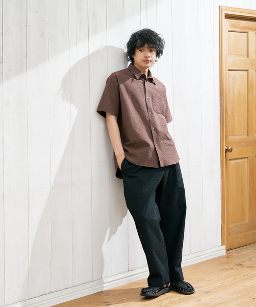 THOUSAND MILE（サウザンドマイル）の「[M's]SHORT SLEEVE SHIRT SEERSUCKER/ショートスリーブシャツ シアサッカー（シャツ/ブラウス・メンズ・ネイビー/イエロー/ブラウン/ブラック・L/M/XL/S）」の16枚目の写真