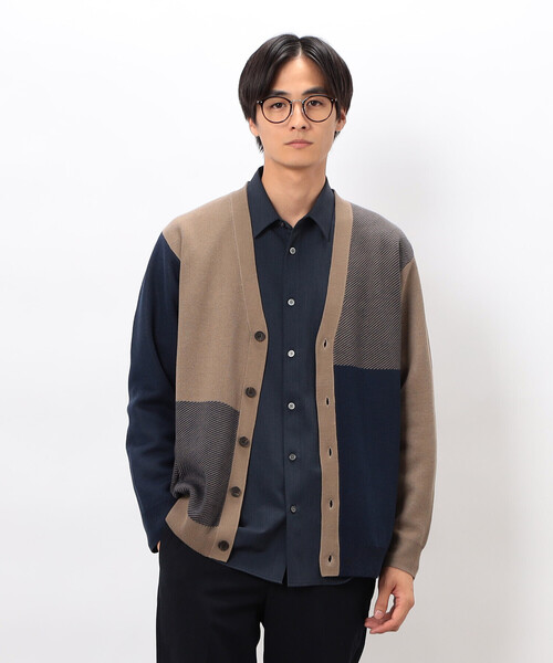 COMME CA ISM(コムサイズム)の「チェック柄ジャガードカーディガン(カーディガン/ボレロ・メンズ・ミント/ベージュ/チャコール・LARGE/MEDIUM)」の2枚目の写真