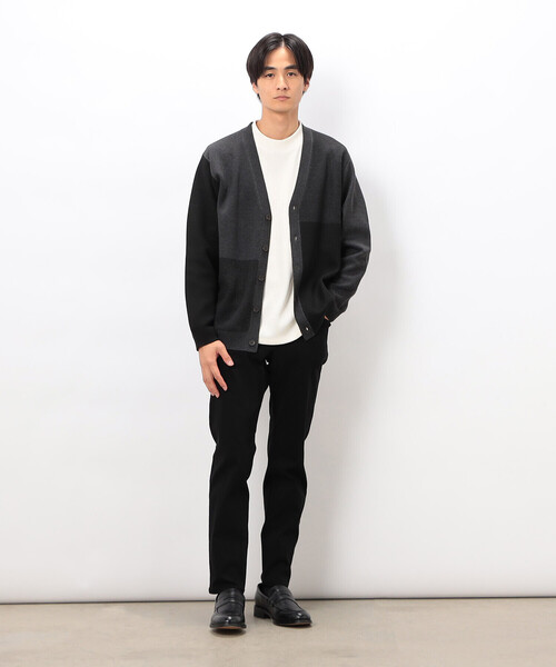 COMME CA ISM(コムサイズム)の「チェック柄ジャガードカーディガン(カーディガン/ボレロ・メンズ・ミント/ベージュ/チャコール・LARGE/MEDIUM)」の4枚目の写真