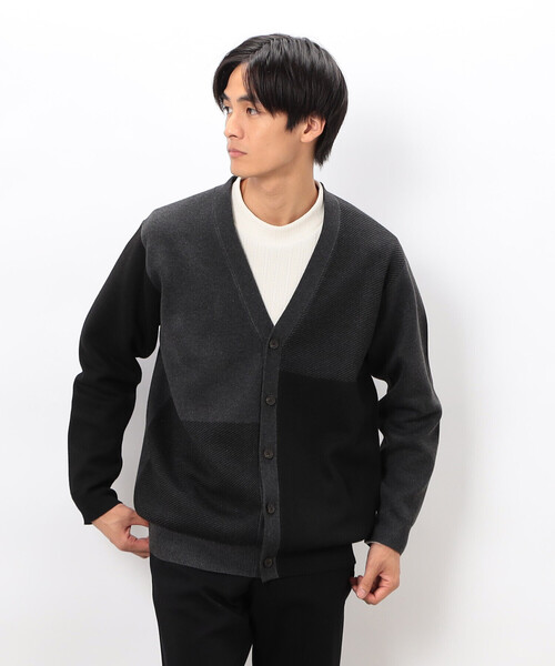 COMME CA ISM(コムサイズム)の「チェック柄ジャガードカーディガン(カーディガン/ボレロ・メンズ・ミント/ベージュ/チャコール・LARGE/MEDIUM)」の8枚目の写真