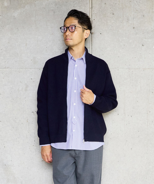 MEN'S MELROSE（メンズメルローズ）の「《WEB限定》ドライバーズニット | ウォッシャブル（カーディガン/ボレロ・メンズ・ライトブラウン/チャコールグレー/ネイビー・4/3/5）」の3枚目の写真