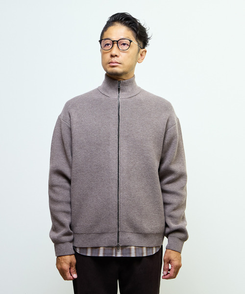 MEN'S MELROSE（メンズメルローズ）の「《WEB限定》ドライバーズニット | ウォッシャブル（カーディガン/ボレロ・メンズ・ライトブラウン/チャコールグレー/ネイビー・4/3/5）」の4枚目の写真