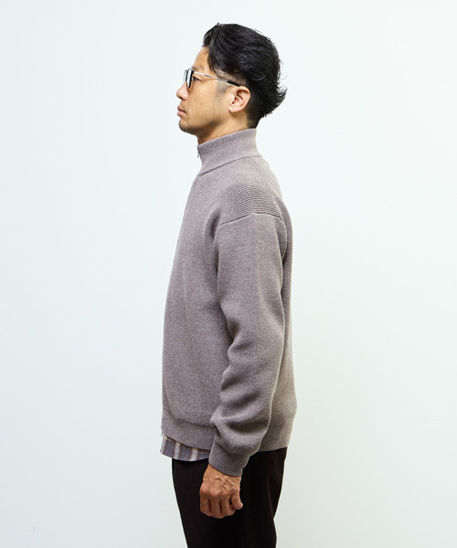 MEN'S MELROSE（メンズメルローズ）の「《WEB限定》ドライバーズニット | ウォッシャブル（カーディガン/ボレロ・メンズ・ライトブラウン/チャコールグレー/ネイビー・4/3/5）」の5枚目の写真
