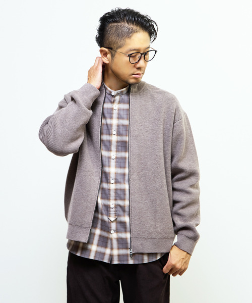 MEN'S MELROSE（メンズメルローズ）の「《WEB限定》ドライバーズニット | ウォッシャブル（カーディガン/ボレロ・メンズ・ライトブラウン/チャコールグレー/ネイビー・4/3/5）」の13枚目の写真