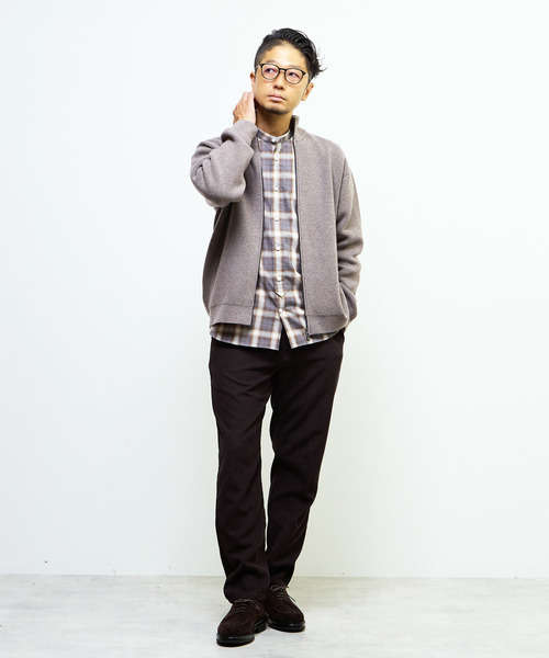 MEN'S MELROSE（メンズメルローズ）の「《WEB限定》ドライバーズニット | ウォッシャブル（カーディガン/ボレロ・メンズ・ライトブラウン/チャコールグレー/ネイビー・4/3/5）」の15枚目の写真