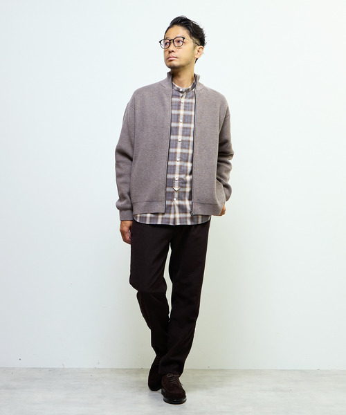 MEN'S MELROSE（メンズメルローズ）の「《WEB限定》ドライバーズニット | ウォッシャブル（カーディガン/ボレロ・メンズ・ライトブラウン/チャコールグレー/ネイビー・4/3/5）」の16枚目の写真