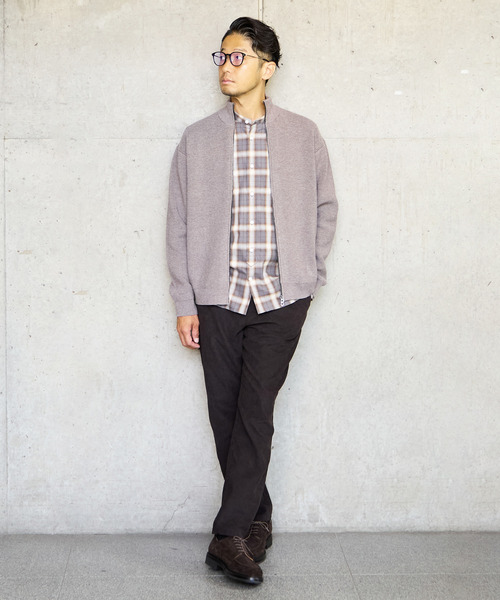 MEN'S MELROSE（メンズメルローズ）の「《WEB限定》ドライバーズニット | ウォッシャブル（カーディガン/ボレロ・メンズ・ライトブラウン/チャコールグレー/ネイビー・4/3/5）」の17枚目の写真