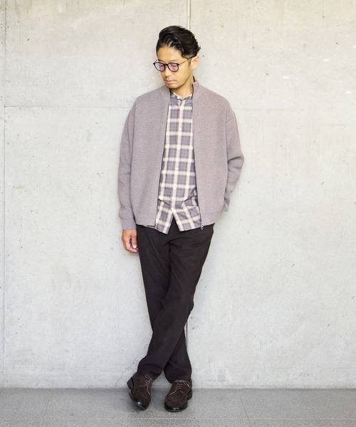 MEN'S MELROSE（メンズメルローズ）の「《WEB限定》ドライバーズニット | ウォッシャブル（カーディガン/ボレロ・メンズ・ライトブラウン/チャコールグレー/ネイビー・4/3/5）」の18枚目の写真