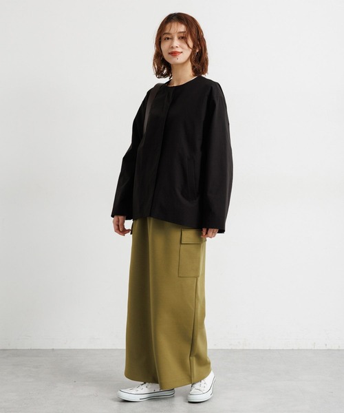 studio CLIP（スタディオクリップ）の「【撥水・UVカット・2WAYストレッチ・イージーケア】ノーカラージャケット（ノーカラージャケット・レディース・ブラック/ベージュ/ネイビー・FREE）」の8枚目の写真