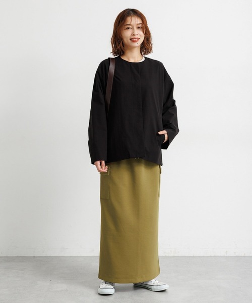 studio CLIP（スタディオクリップ）の「【撥水・UVカット・2WAYストレッチ・イージーケア】ノーカラージャケット（ノーカラージャケット・レディース・ブラック/ベージュ/ネイビー・FREE）」の10枚目の写真