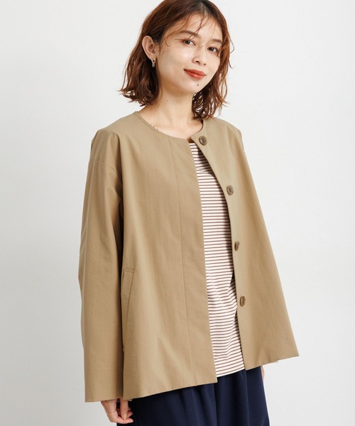 studio CLIP（スタディオクリップ）の「【撥水・UVカット・2WAYストレッチ・イージーケア】ノーカラージャケット（ノーカラージャケット・レディース・ブラック/ベージュ/ネイビー・FREE）」の11枚目の写真