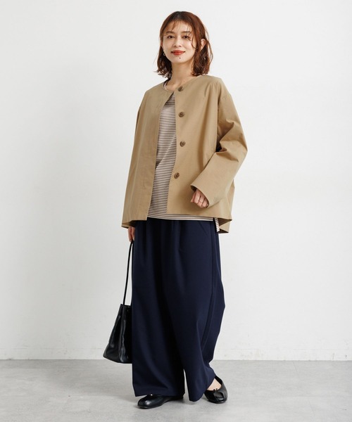 studio CLIP（スタディオクリップ）の「【撥水・UVカット・2WAYストレッチ・イージーケア】ノーカラージャケット（ノーカラージャケット・レディース・ブラック/ベージュ/ネイビー・FREE）」の16枚目の写真