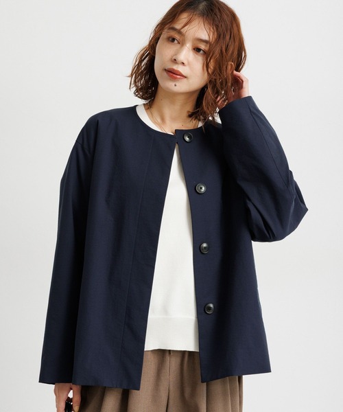 studio CLIP（スタディオクリップ）の「【撥水・UVカット・2WAYストレッチ・イージーケア】ノーカラージャケット（ノーカラージャケット・レディース・ブラック/ベージュ/ネイビー・FREE）」の18枚目の写真