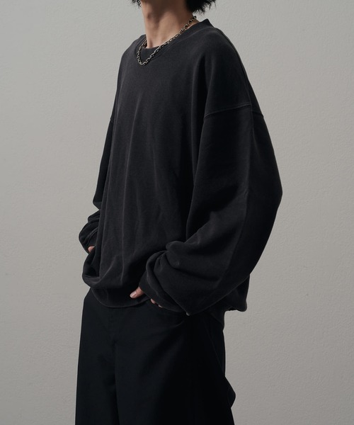 Lui's（ルイス）の「<Lui's ONE>スノーウォッシュクルーネックスウェットプルオーバー（スウェット・メンズ・チャコールグレー/ブラック・S/M）」の3枚目の写真