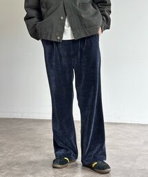 ベロアコーデュロイセミフレアパンツ