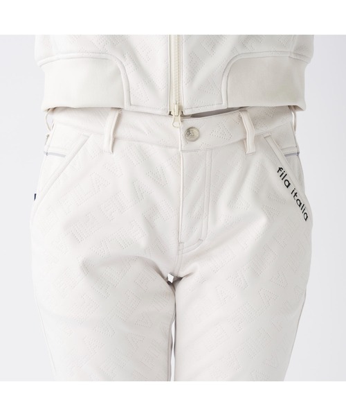 FILA GOLF（フィラゴルフ ）の「FILA GOLF フィラゴルフ ゴルフウェア ワンポイント ロゴ 防風 保温 ストレッチ キルト ボンディングパンツ ロングパンツ（その他パンツ・レディース・オフホワイト/ブラック・LL/L/M）」の9枚目の写真