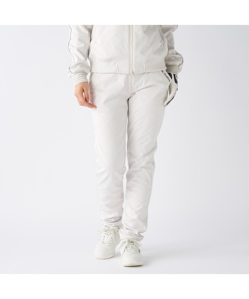 FILA GOLF（フィラゴルフ ）の「FILA GOLF フィラゴルフ ゴルフウェア ワンポイント ロゴ 防風 保温 ストレッチ キルト ボンディングパンツ ロングパンツ（その他パンツ・レディース・オフホワイト/ブラック・LL/L/M）」の4枚目の写真