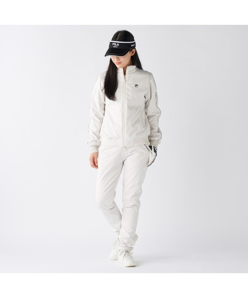 FILA GOLF（フィラゴルフ ）の「FILA GOLF フィラゴルフ ゴルフウェア ワンポイント ロゴ 防風 保温 ストレッチ キルト ボンディングパンツ ロングパンツ（その他パンツ・レディース・オフホワイト/ブラック・LL/L/M）」の7枚目の写真