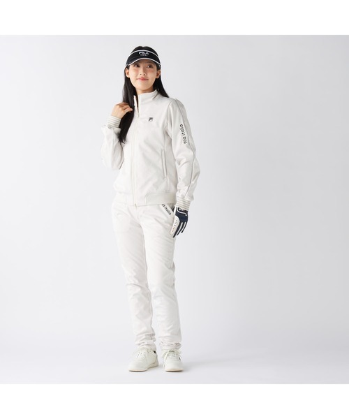 FILA GOLF（フィラゴルフ ）の「FILA GOLF フィラゴルフ ゴルフウェア ワンポイント ロゴ 防風 保温 ストレッチ キルト ボンディングパンツ ロングパンツ（その他パンツ・レディース・オフホワイト/ブラック・LL/L/M）」の8枚目の写真