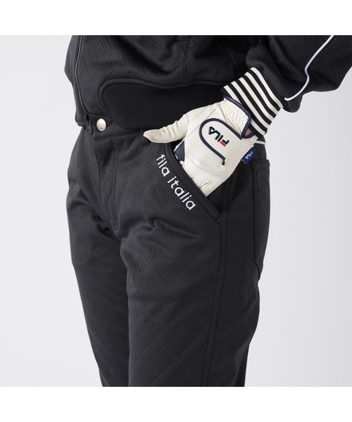 FILA GOLF（フィラゴルフ ）の「FILA GOLF フィラゴルフ ゴルフウェア ワンポイント ロゴ 防風 保温 ストレッチ キルト ボンディングパンツ ロングパンツ（その他パンツ・レディース・オフホワイト/ブラック・LL/L/M）」の19枚目の写真