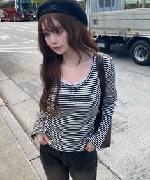 RAY CASSIN | 胸刺繍ヘンリーTシャツ(Tシャツ/カットソー)