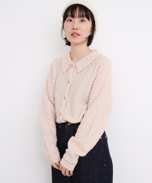 l'atelier du savon(アトリエドサボン)の「きらっとしたニット 襟付きカーディガン(カーディガン/ボレロ・レディース・ピンク/グリーン/オフホワイト・FREE)」の18枚目の写真