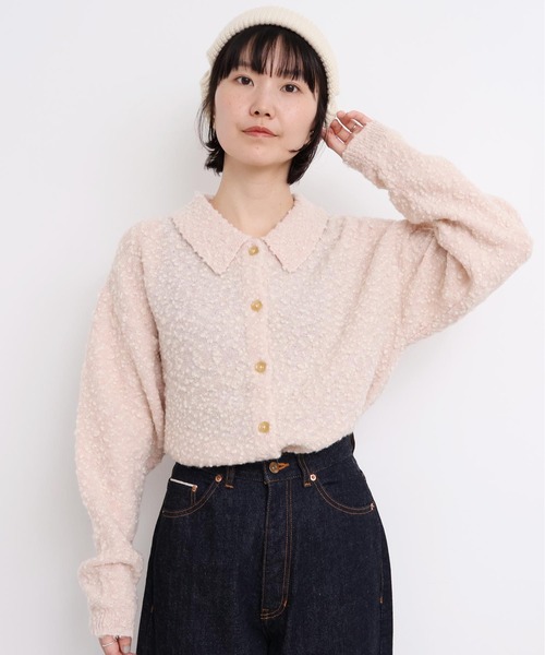 l'atelier du savon(アトリエドサボン)の「きらっとしたニット 襟付きカーディガン(カーディガン/ボレロ・レディース・ピンク/グリーン/オフホワイト・FREE)」の17枚目の写真