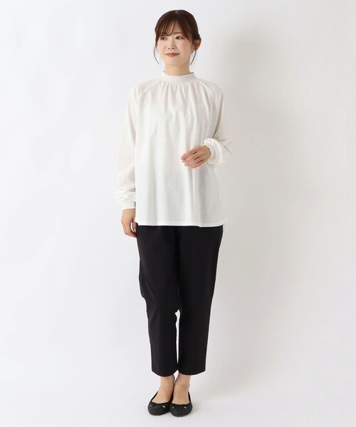 one'sterrace(ワンズテラス)の「コットンシャーリング 長袖ラグランプルオーバー(Tシャツ/カットソー・レディース・ブラック系8/アイボリー系8/ブラウン系8・02)」の12枚目の写真
