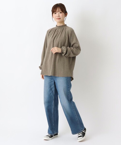 one'sterrace(ワンズテラス)の「コットンシャーリング 長袖ラグランプルオーバー(Tシャツ/カットソー・レディース・ブラック系8/アイボリー系8/ブラウン系8・02)」の16枚目の写真