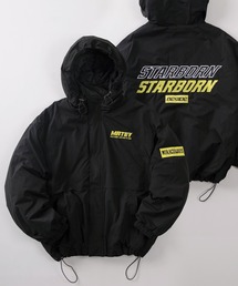 SlashDate（スラッシュデイト）の「【82】【MATEY】ワンポイント＆バック刺繍 中綿 フードブルゾン/ナイロンフード/ストリート/メンズ/レディース（ダウンジャケット/コート）」