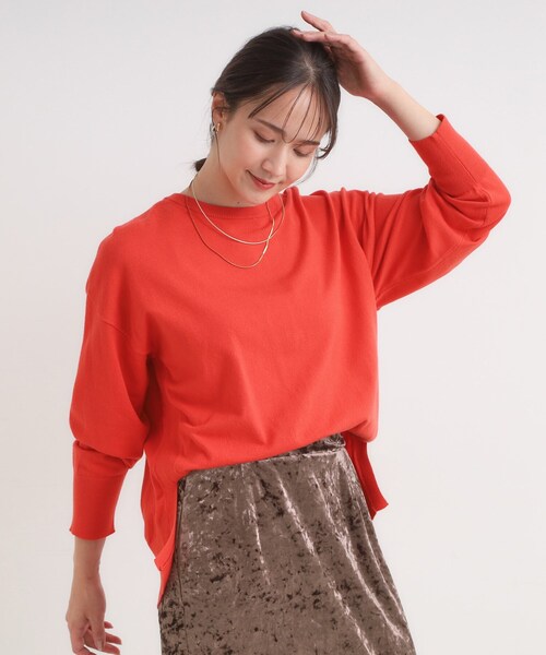 DRESKIP（ドレスキップ）の「【高レビュー/洗濯機可】ゆるシルエットで体型カバー もちもちニット（ニット/セーター・レディース・ブラック/ホワイト系5/ブラウン系3/オレンジ/ブルー系その他・01/02/03/04）」の7枚目の写真