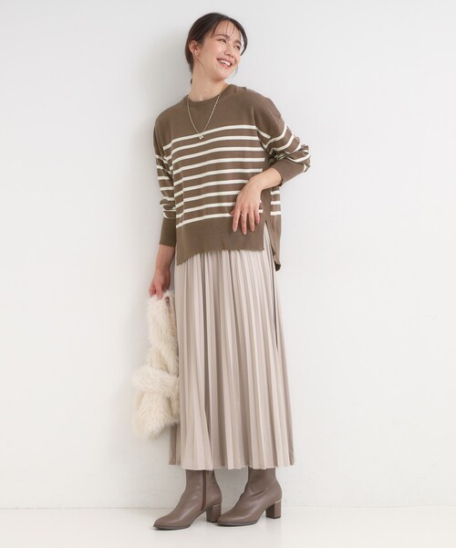 DRESKIP（ドレスキップ）の「【高レビュー/洗濯機可】ゆるシルエットで体型カバー もちもちニット（ニット/セーター・レディース・ブラック/ホワイト系5/ブラウン系3/オレンジ/ブルー系その他・01/02/03/04）」の12枚目の写真