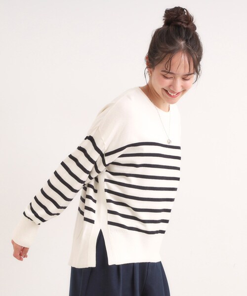 DRESKIP（ドレスキップ）の「【高レビュー/洗濯機可】ゆるシルエットで体型カバー もちもちニット（ニット/セーター・レディース・ブラック/ホワイト系5/ブラウン系3/オレンジ/ブルー系その他・01/02/03/04）」の15枚目の写真