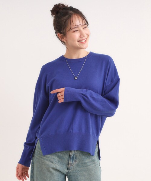 DRESKIP（ドレスキップ）の「【高レビュー/洗濯機可】ゆるシルエットで体型カバー もちもちニット（ニット/セーター・レディース・ブラック/ホワイト系5/ブラウン系3/オレンジ/ブルー系その他・01/02/03/04）」の18枚目の写真