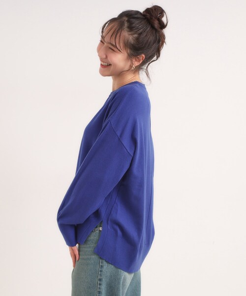 DRESKIP（ドレスキップ）の「【高レビュー/洗濯機可】ゆるシルエットで体型カバー もちもちニット（ニット/セーター・レディース・ブラック/ホワイト系5/ブラウン系3/オレンジ/ブルー系その他・01/02/03/04）」の19枚目の写真