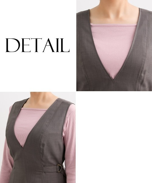 Nissen glamor(ニッセングラマー)の「【大きい胸専用】サイドベルト付マーメイドジャンパースカート(ワンピース・レディース・ブラウン・M/L/LL)」の16枚目の写真