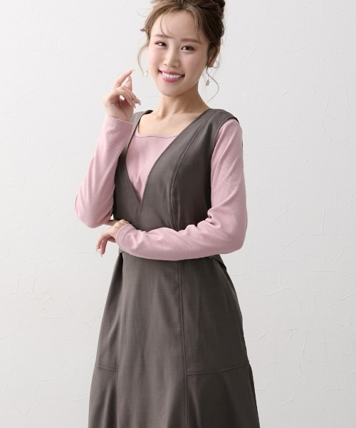 Nissen glamor(ニッセングラマー)の「【大きい胸専用】サイドベルト付マーメイドジャンパースカート(ワンピース・レディース・ブラウン・M/L/LL)」の21枚目の写真